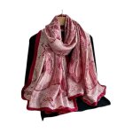 Foulard long femme toutes saisons 180 x 90 cm polyester graphique rose 050586