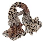 Foulard mousseline soie l�opard - 1150x50cm imprim� �charpe ch�le ext�rieur tous saisons femme accessoire ...