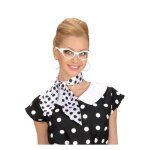 Foulard - satin - blanc - pois noirs - chic - printemps / t