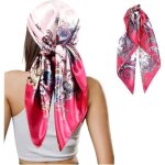 Foulard en soie pour femmegrand carr satin 90x90 carr de soie simule foulard en satin de soie lgant ...