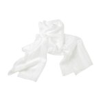 Foulard en soie - pong - blanc - 40x150 cm - roul  la main - femme