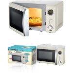 Four � micro - ondes beige vintage - m�tallique - 20l - 700w - 12 programmes automatiques - 5 puissances ...