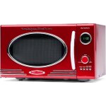 Four � micro - ondes r�tro - suteo - 800 watts - 254 l - rouge m�tallis� - cuisson automatique - 12 r�glages ...