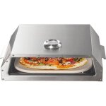 Four  pizza bighorn - plaque cramique pour barbecue de gaz charbon ou bois - taille 338x278x12mm