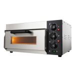 Four � pizza �lectrique professionnel inox 40 cm 2000w pierre r�fractaire 350�c compact