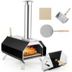 Costway four  pizza extrieur pierre  pizza 305cm foyer sparpelle pare - feupieds pliableschemine ...
