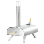 Four  pizza granuls bois bighorn - portable - plaque cramique - 460c - argent?housse de pluie non ...