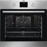 Four pyrolyse aeg bpb331061m - gris - 72l - inox - 8 modes de cuisson - porte froide