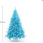 Sapin de nol artificiel - fouriding - 150 cm - bleu ciel - pvc - pied plastique