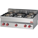 Table de cuisson au gaz - gastro m - 600 5 feux - 60 cm - gris - 3x2. 8kw et 2x3. 3kw