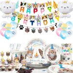 Fournitures de fte anniversaire de chat chat decoration vaisselle set - ballon chat anniversaire bannire ...