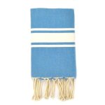 Fouta - cap ferret - turquoise - 100% coton - 100 cm x 200 cm - finition franges