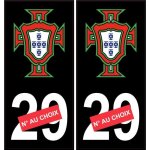 Fpf portugal num�ro au choix fond noir sticker autocollant plaque immatriculation auto (angles: angles ...