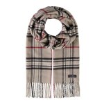 Fraas charpe gris noir pour homme - cashmink scarf with fraas plaid camel grey 101152