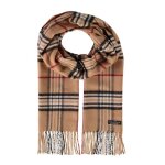 Fraas charpe marron noir pour homme - cashmink scarf with fraas plaid camel 101149