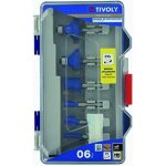 Fraises de dfonceuses - tivoly - formes assorties - queue 6mm - coffret 6 pices - lames carbure