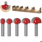 Fraise � fond rond bois5pcs router bits 8mm tige 12 / 16 / 19 / 22 / 25. 4mm fraise � gorges carbure ...