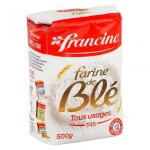 Francine farine de blé tous usages t45 500g (lot de 8) Francine farine de blé tous usages t45 500g (lot de 8)