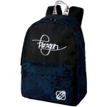 Freegun 80s sac  dos - collge - 1 compartiment - noir et bleu marine - enfant garon