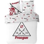 Housse de couette - freegun - skateboard - 200x200 cm - 2 taies 63x63 cm - 100% coton