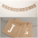 Guirlande banderole fanion - freessom - just married - 3m - tissu de jute - dcoration mariage chic