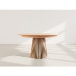 Freya - table � manger ronde extensible - 6 � 10 personnes - bois
