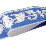 Frise murale autocollante - non sp�cifi� - motif floral - 105 cm de largeur - 5 m de longueur - bleu