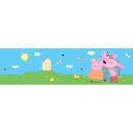 Frise murale adh�sive - peppa pig - 10 cm de hauteur - 5 m de longueur - motif enfant