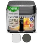 Friteuse � air chaud turbotronic afg5 ? 55 l xxl ? cuve en verre sans bpa & pfas ? 8 programmes automatiques ...