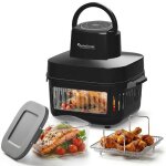 Friteuse � air chaud turbotronic afg6 ? 6 l xxl ? cuve en verre sans bpa & pfas ? 8 programmes automatiques ...
