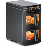 Friteuse � air double compartiment - svatv - 10l - 2 x 5l - 10 programmes - 2600w - 80�c - 200�c - arr�t ...