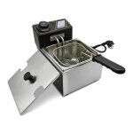 Friteuse �lectrique 2l 1200w acier inoxydable r�gulation 60 - 200�c syst�me de vidange pour foyer et ...