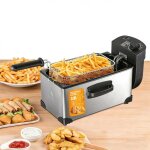 Friteuse �lectrique 3l ? 2000w ?cuve profonde avec thermostat et minuterie ? id�ale pour croustillons ...