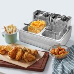 Friteuse �lectrique � double cylindre - 12l / 2500w - friteuse �lectrique inox - bicylindre friteuse ...