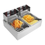 Friteuse électrique - double réservoir - 5000w - 60 - 200 ? - en acier inoxydable - protection contre ... Friteuse électrique - double réservoir - 5000w - 60 - 200 ? - en acier inoxydable - protection contre ...