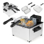Friteuse �lectrique avec huile - lifezeal - 2000w - capacit� 5 l - chauffage jusqu� 190�c - 3 paniers ...