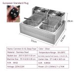 Friteuse �lectrique professionnelle 12l - 50 - 200? r�glable - inox - 2500w - 2 paniers � friture amovibles ...