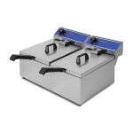 Friteuse �lectrique professionnelle inox double cuve 2x11l 7200w 230v thermostat 200�c snack