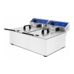 Friteuse �lectrique professionnelle inox double cuve 2x6l 7200w thermostat 200�c pour snack