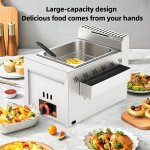 Friteuse � gaz - acier inoxydable avec panier et couvercle - 8l - grande capacit� friteuse - puissance ...