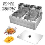 Friteuse avec huile 12l - friteuse electrique 2500w - 50 - 200? r�glable - inox - voyant led - friteuse ...