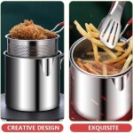 Friteuse - panier � friture - friteuse en acier inoxydable - panier � tempura japonais - avec clip - ...
