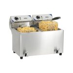 Friteuse professionnelle avec robinet de vidange - 2 x 7 litres - casselin