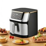 Friteuse sans huile 12l ? 2800w ? four �lectrique ? acier inoxydable et verre ? id�al pour r�tisserie ...