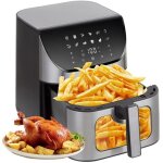 Friteuse sans huile 8. 5l 1800w 12 programmes �cran led tactile fen�tre de visualisation noir ? capacit� ...