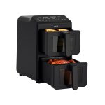 Friteuse sans huile lafe air fryer 2 compartiments 5 l puissance 2460 w �cran lcd dual fry