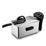 Kitchencook - friteuse 3l inox semi pro - 2100w - couvercle avec fentre - rangement compact - pieds ...