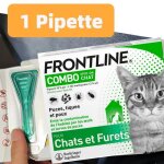 Frontline combo chat - anti - puces et anti - tiques pour chat - 1 pipette ?pas de boite?