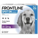 Frontline spot on chien - anti - puces anti - tiques pour chien l - 20 - 40kg - 3 pipettes