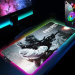 Tapis de souris xxl - call of duty - rgb - rtro - clairage led - accessoires pc - caoutchouc